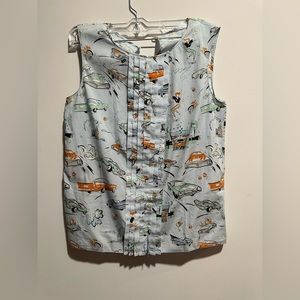 Prada coupe de ville car print blouse (2012, rare)